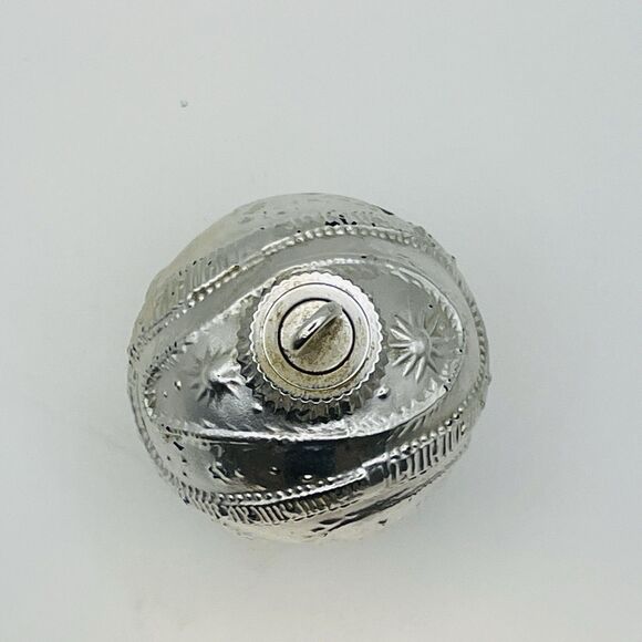 Vintage Avon Christmas Ornament Silver Bubble Bath 1970s Empty - Picture 6 of 8